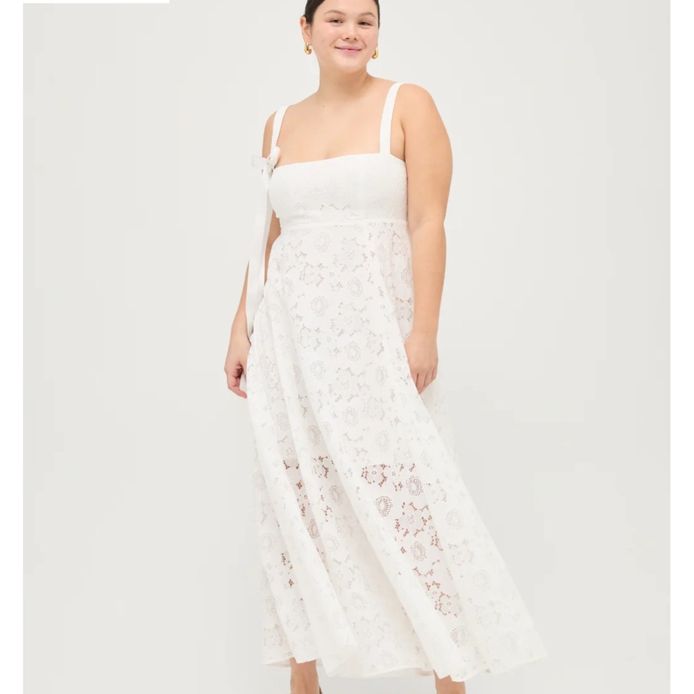 Hill House White Lace Maxi Dress
